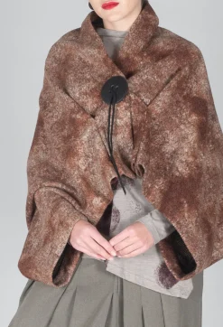 Moyuru Coats^Felted Cape in Brown