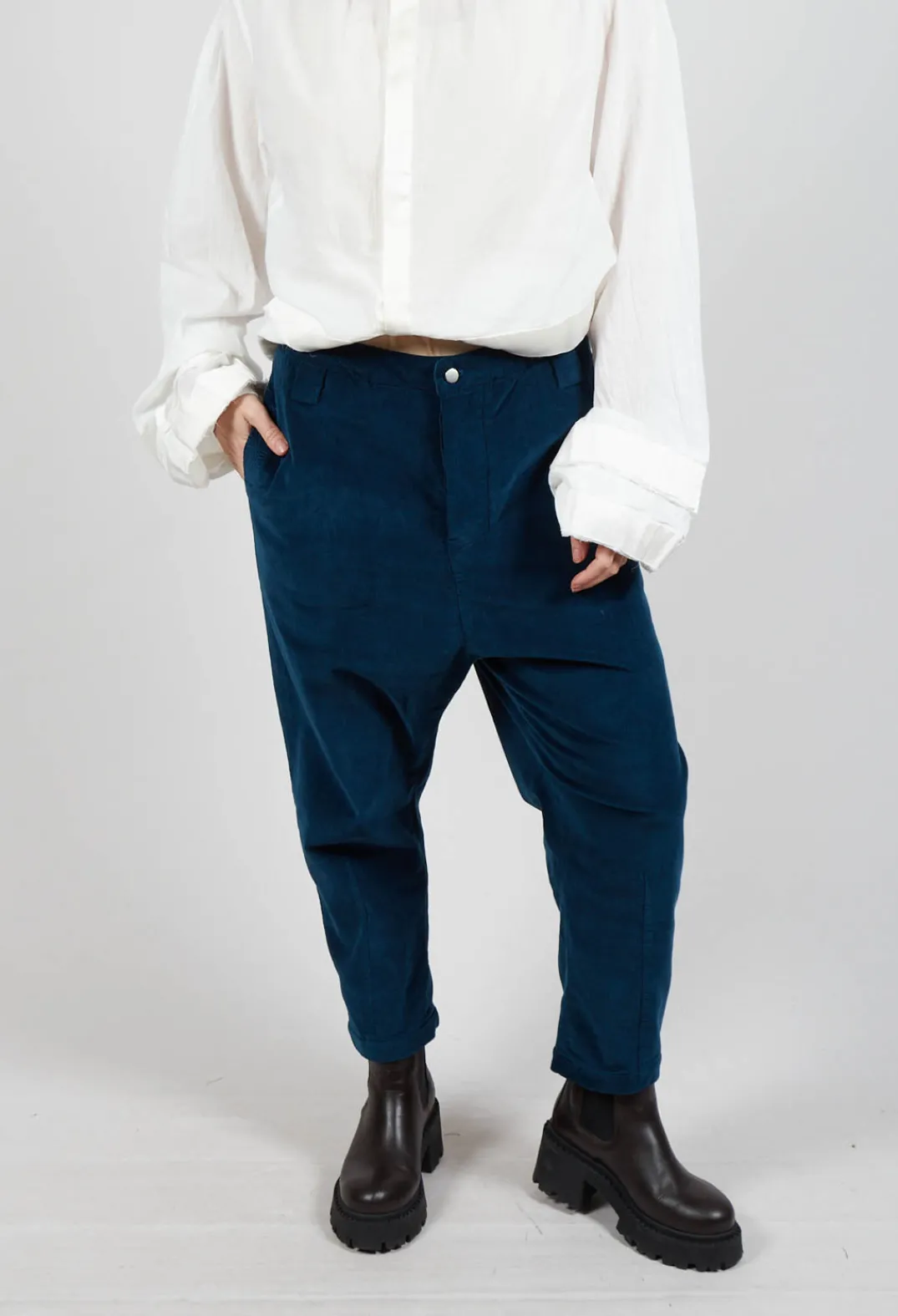 Umit Unal Trousers^Fine Cord Trousers in Blue