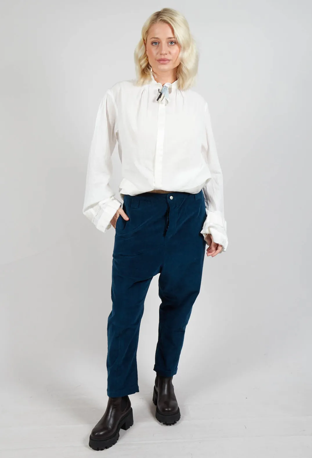 Umit Unal Trousers^Fine Cord Trousers in Blue
