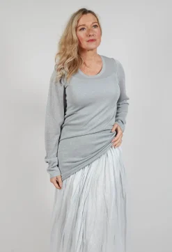 Rundholz Mainline Tops^Fine Knit T-Shirt in Moon Sparkle