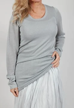 Rundholz Mainline Tops^Fine Knit T-Shirt in Moon Sparkle