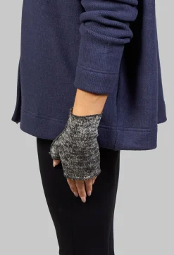 Album Di Famiglia Gloves^Fingerless Gloves in Almost Black and Beige