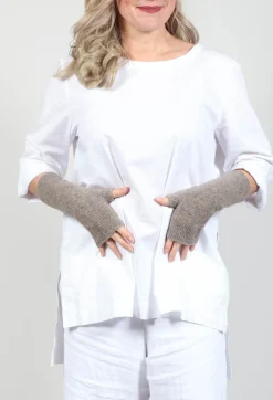 Isabel Benenato Gloves^Fingerless Gloves in Taupe