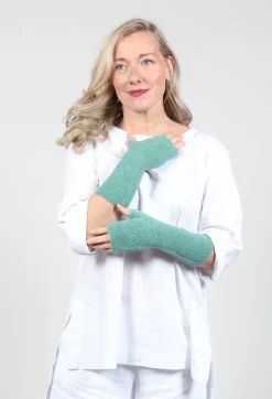 Isabel Benenato Gloves^Fingerless Gloves in Turquoise