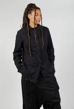 Rundholz Black Label Jackets^Fitted Button Through Utility Jacket in Black