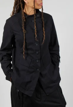 Rundholz Black Label Jackets^Fitted Button Through Utility Jacket in Black