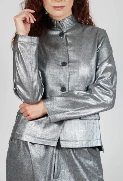 Pal Offner Jackets^Fitted Clean Jacket in Silver Metallic