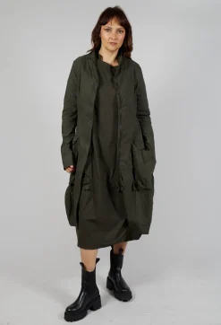 Rundholz Black Label Coats^Fitted Coat with Cargo Pockets in Jungle