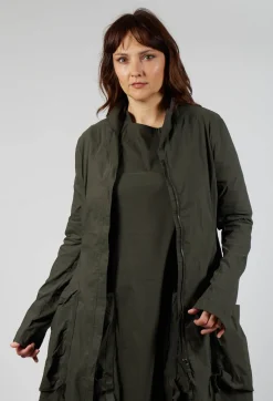 Rundholz Black Label Coats^Fitted Coat with Cargo Pockets in Jungle