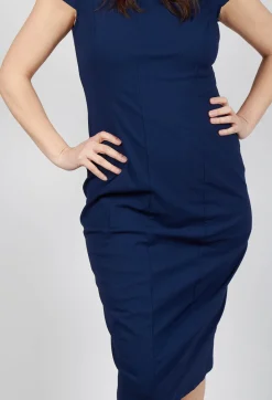 Rundholz Black Label Dresses^Fitted Dress with Cap Sleeves in Navy