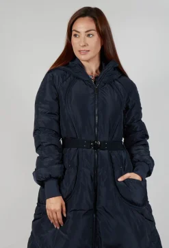 High Jackets^Fixate Longline Coat in Navy