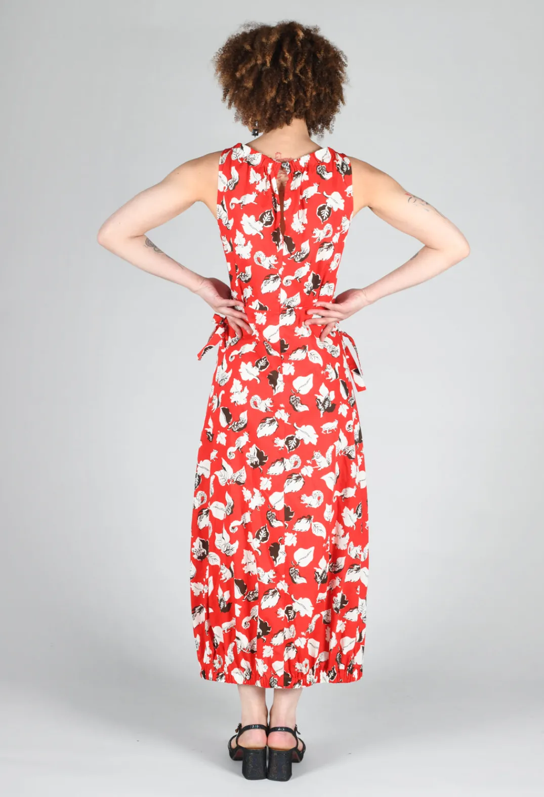 Beatrice B Dresses^Flared Cotton Dress in Squirrel Print