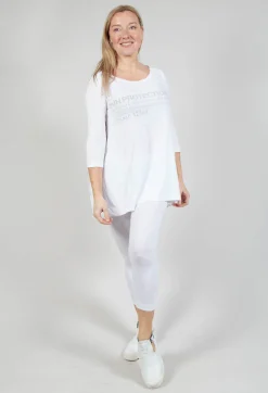 Rundholz Black Label Tops^Flared Hem Jersey Top with Motif in Grey Print