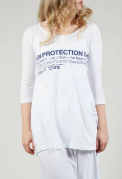 Rundholz Black Label Tops^Flared Hem Jersey Top with Motif in Azur Print