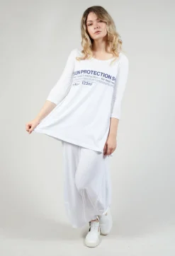 Rundholz Black Label Tops^Flared Hem Jersey Top with Motif in Azur Print