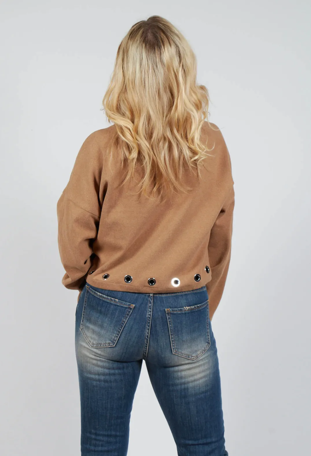 Beatrice B Jackets^Fleece Cropped Jacket in Camel