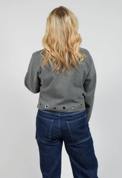 Beatrice B Jackets^Fleece Cropped Jacket in Grey Marl