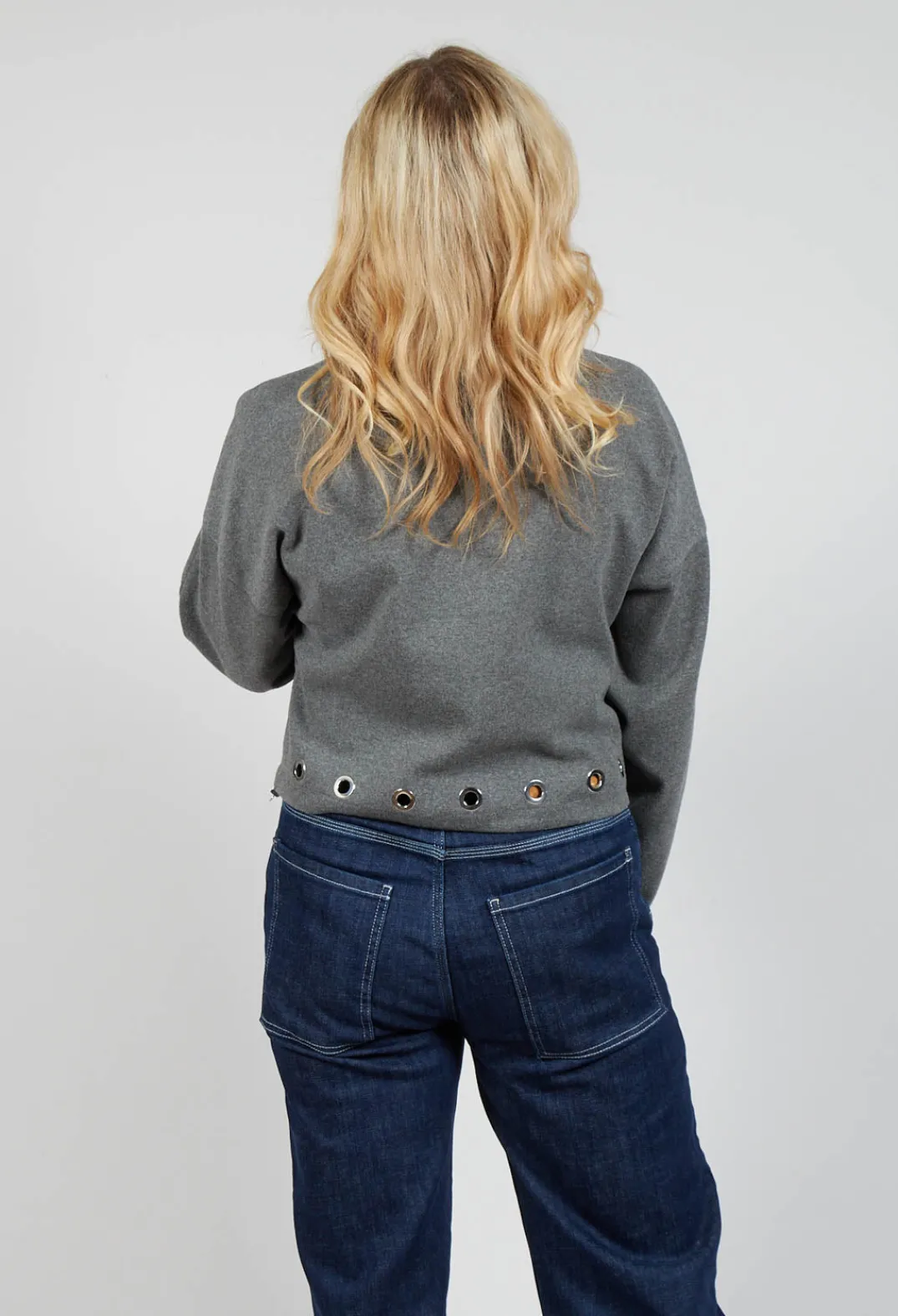 Beatrice B Jackets^Fleece Cropped Jacket in Grey Marl