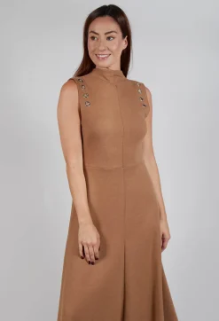 Beatrice B Dresses^Fleece Midaxi Dress in Camel