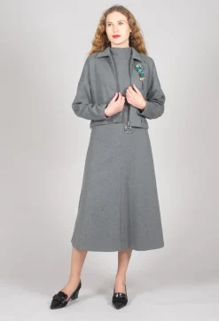 Beatrice B Dresses^Fleece Midaxi Dress in Grey