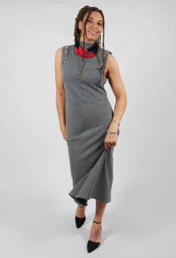 Beatrice B Dresses^Fleece Midaxi Dress in Grey