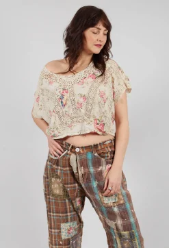 Magnolia Pearl Tops^Floral Dejah Cropped Blouse in None