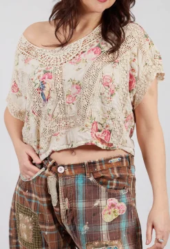 Magnolia Pearl Tops^Floral Dejah Cropped Blouse in None