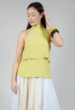 Beatrice B Tops^Flounce Top in Apple Green