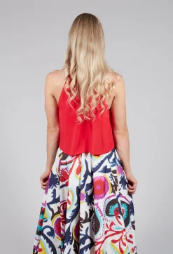 Beatrice B Tops^Flounce Top in Red