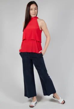 Beatrice B Tops^Flounce Top in Red