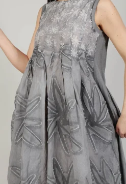 Rundholz Dip Dresses^Flower Print Babydoll Dress in C.Coal 70% Cloud