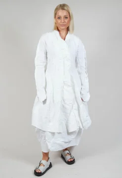 Rundholz Dip Coats^Flower Print Balloon Coat in White