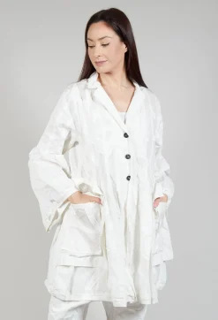 Rundholz Dip Coats^Flower Print Balloon Coat in Starwhite