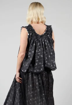 Mei Meij Tops^Flower Print Blouse in Black