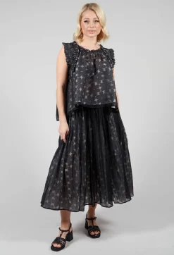 Mei Meij Tops^Flower Print Blouse in Black
