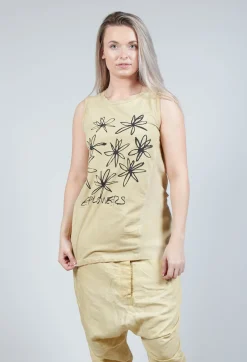Rundholz Dip Tops^Flower Print Graphic Vest in Wax Flock Cloud