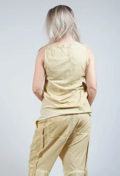 Rundholz Dip Tops^Flower Print Graphic Vest in Wax Flock Cloud