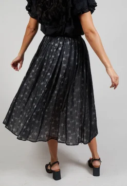 Mei Meij Skirts^Flower Print Midi Skirt in Black