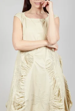 Rundholz Dip Dresses^Flower Print Ruched Dress in Wax Flock Cloud