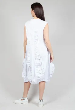 Rundholz Dip Dresses^Flower Print Ruched Dress in White Flock Print