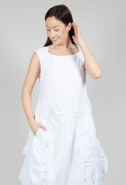 Rundholz Dip Dresses^Flower Print Ruched Dress in White Flock Print