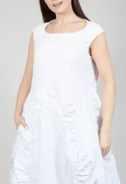 Rundholz Dip Dresses^Flower Print Ruched Dress in White Flock Print