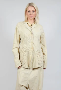 Rundholz Dip Jackets^Flower Print Ruched Jacket in Wax Flock Cloud