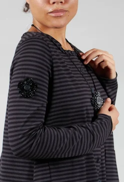 Pluslavie Brooches^Flower Shape Beaded Accessory Patch in Black