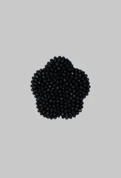 Pluslavie Brooches^Flower Shape Beaded Accessory Patch in Black