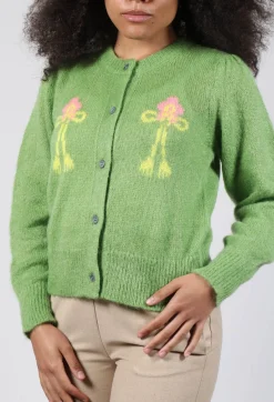 Beatrice B Knitwear|Cardigans^Fluffy Button Through Cardigan in Kiwi