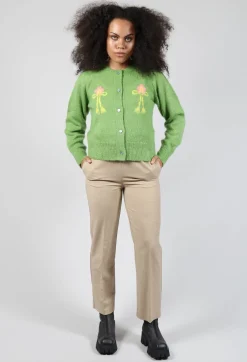 Beatrice B Knitwear|Cardigans^Fluffy Button Through Cardigan in Kiwi