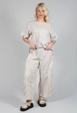 Tadashi Trousers^Fold Texture Trousers in Beige