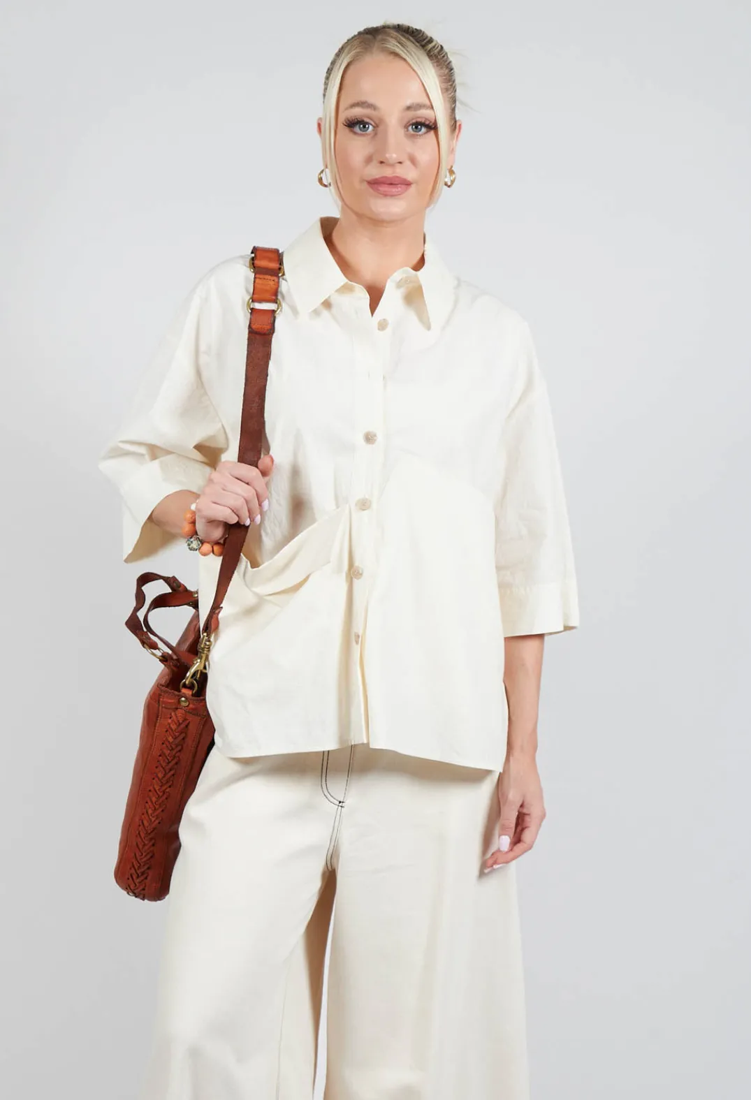 SOH Shirts & Blouses^Folded Pocket Shirt in Off White