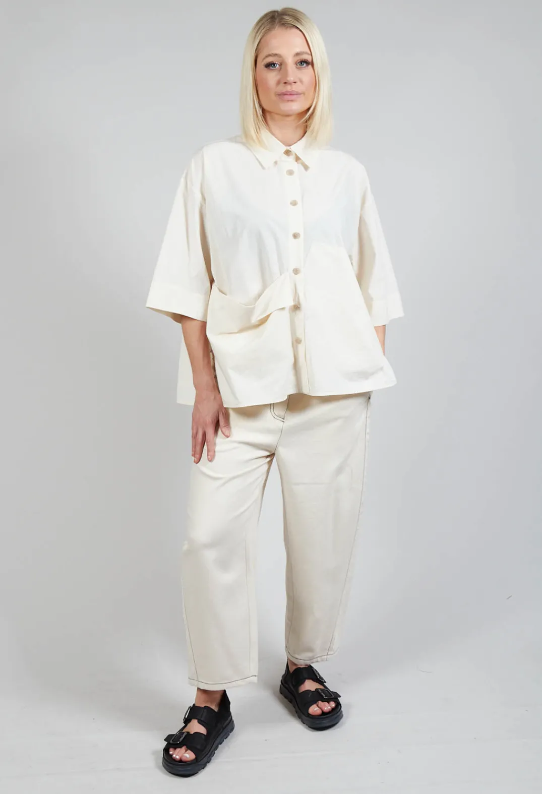 SOH Shirts & Blouses^Folded Pocket Shirt in Off White